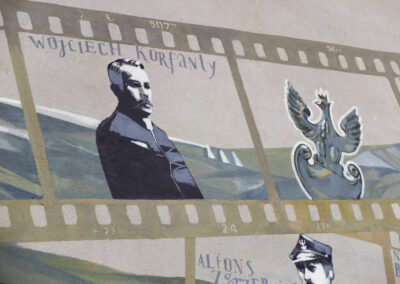 Mural z okazji 100-lecia odzyskania przez Polskę niepodległości na budynku Opolskiego Urzędu Wojewódzkiego